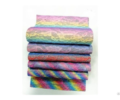 Bh5170 Colorful Rainbow Emboss Glitter Fabric