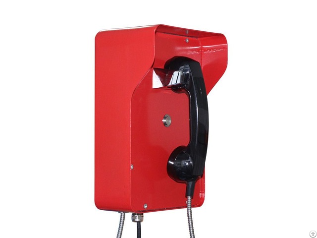 Red Color Armored Hotline Emergency Bank Telephone For Outdoor Use