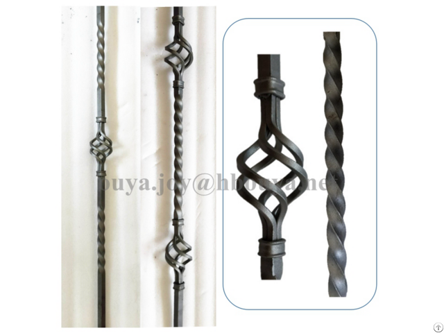 Solid Square Wrought Iron Basket Balusters