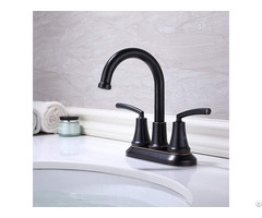 Two Handle Bathroom Faucet With Diamond Seal Technology And Metal Drain Assembly