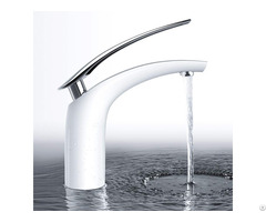 Unique Design High Quality White Mixer Taps Basin Faucet