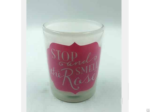 Home Decoration Use And Glass Material Candle Jar With Painting