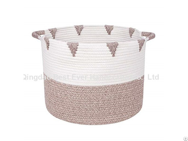 Durable Decorative Large Blanket Storage Basket With Long Handles