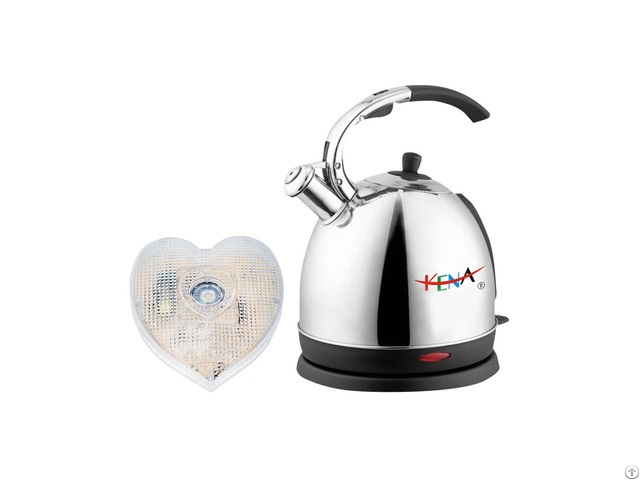 Stainless Steel Whistling Electric Kettle With Voice And Led Flash Prompt