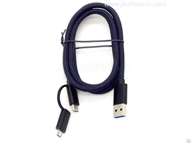 Usb A To 3 0 Type C And Micro Two In One Cable