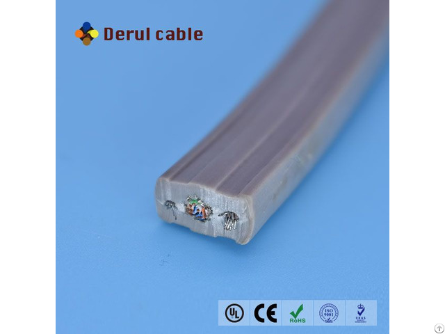 Flat Travelling Elevator Cable With Cat5e Cat6