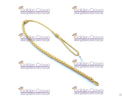 Military Whistle Lanyard Gold Mylar