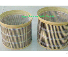 Eco Friendly Bamboo Planter Basket Set Of 2 Pieces With Liner