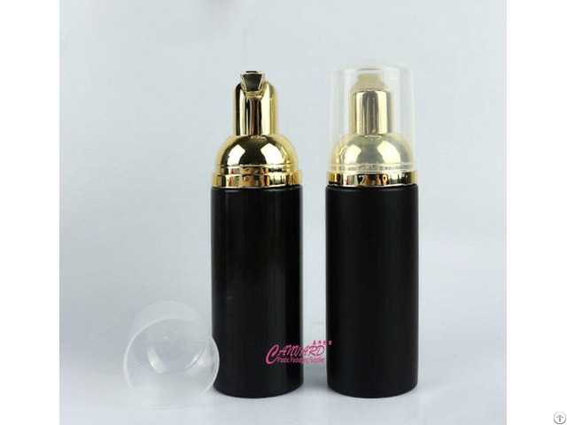 Mousse Foam Pump Bottle Black White Metal Chrome 50ml