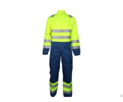 Cotton Polyester Fire Retardant Jacket And Pants Work Safety Suit