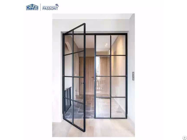 Aluminum Narrow Frame Double Hollow Mute Themered Glass Waterproof Fireproof Door