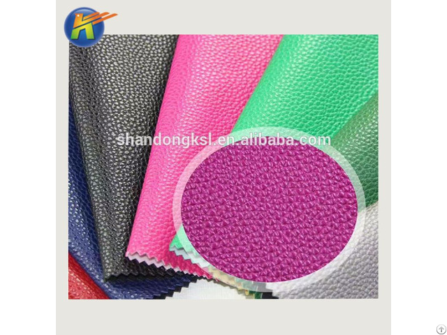 Hot Sale Litchi Pattern Wear Resisting Pu Microfiber Leather For Shoes