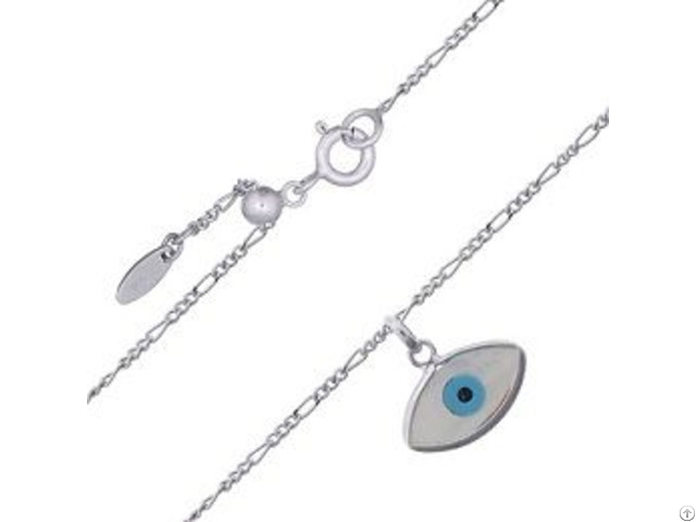 Silver Chain Necklace With Little Eye Charm