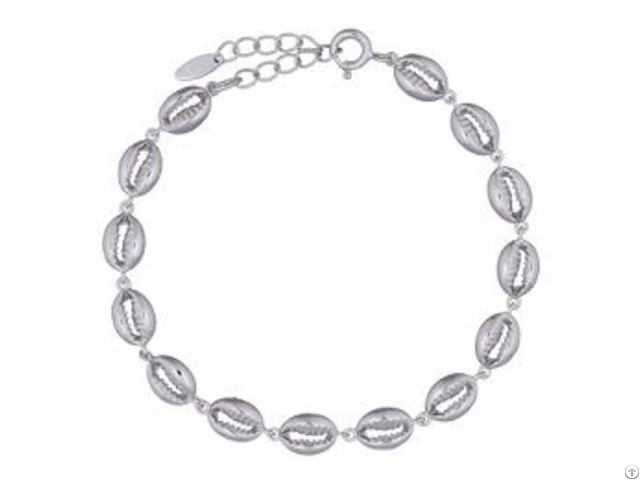 Sterling Silver 925 Hollow Shells Chain Bracelets