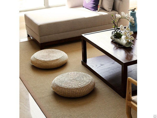 Vietnam Handicraft Water Hyacinth Seat Floor Cushion Padded Knitted Straw