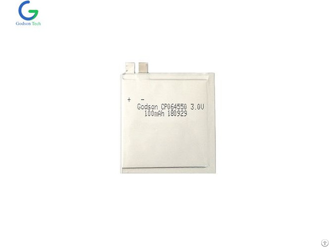 Ultra Thin Battery 064550 100mah 3 0v