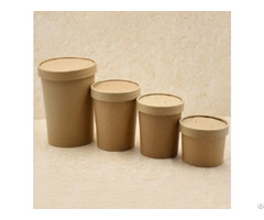 Kraft Soup Paper Cup With Lid