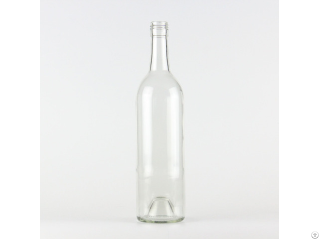 Hot Sale 1114# 750ml Screw Finish Bordeaux Wine Glass Bottle Flint