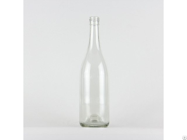 Hot Sale 2119# 750ml Screw Finish Burgundy Wine Glass Bottle Flint