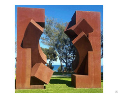 Large Modern Stainless And Corten Steel Garden Sculpture