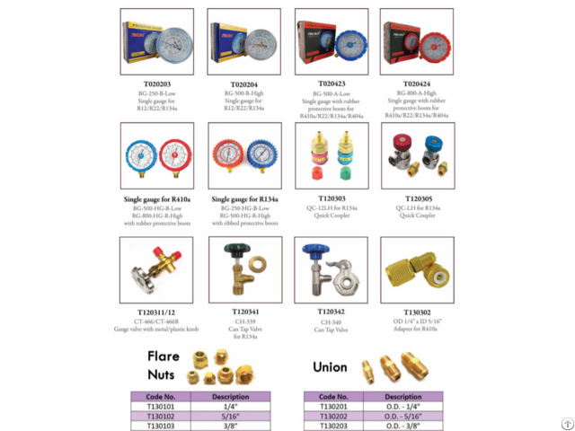 Gauges Valves Flare Nuts