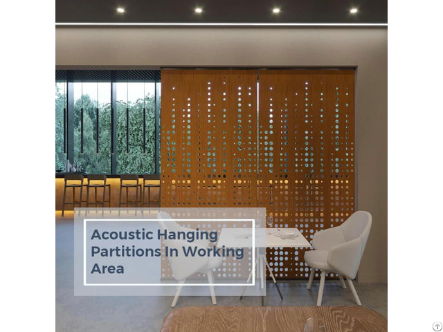 Acoustic Hanging Partitions Decorate In Working Area