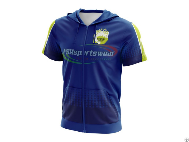 100 Percent Polyester Custom Sublimated Basketball Hooded Shooting Shirt