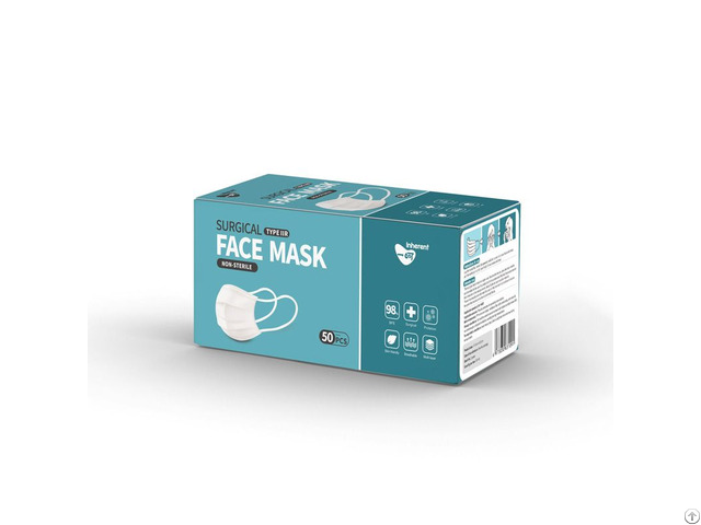 Ce En14683 Type Iir Fluid Resistant Disposable Surgical Face Mask Factory