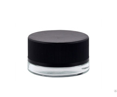 Chinese Fashionable Design Empty Transparent 5g Glass Cream Jar With Matte Black Lid