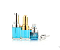 High Quality Cosmetic Transparent 20ml 30ml Gold Dropper Serum Bottle