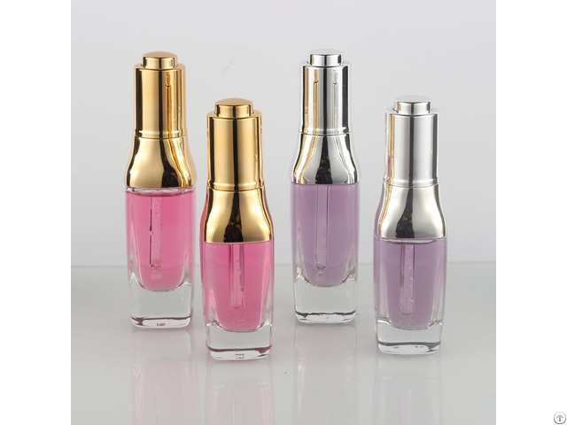 Popular Frosted Serum Bottle Glass With Gold Silver Dropper And Customize Box