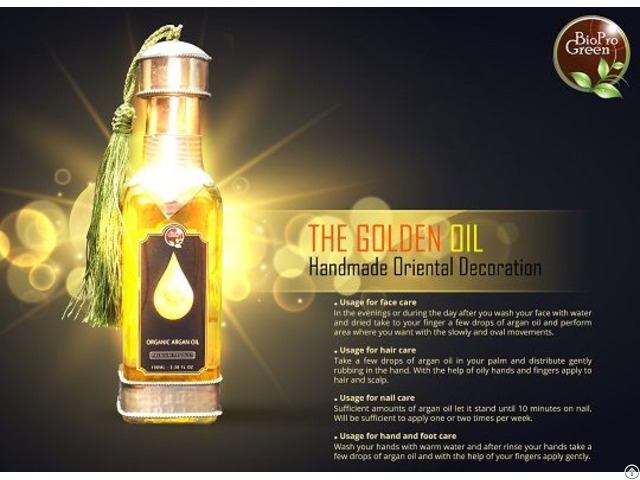 100 Percent Pure Argan Oil Rich In Vitamin E Cerified Organic