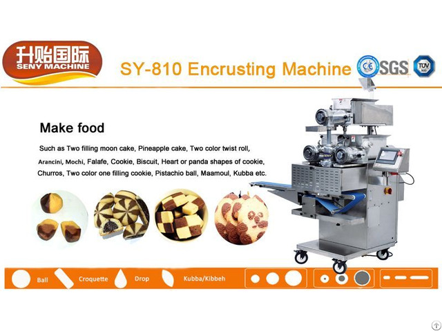 Automatic Chocolate Filled Soft Two Colors Biscuit Cookie Encrusting Machine