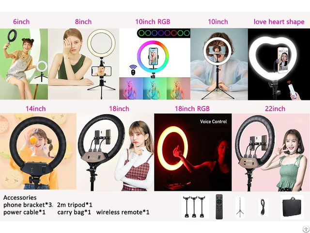 10inch 14inch 18 Inch Selfie Ring Light With Tripod Stand For Live Stream Make Makeup