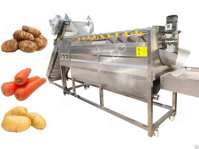 Root Vegetable Brush Washer Peeler Machine With Screw Push