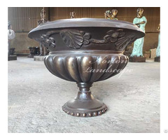 Hand Carved Bronze Flowerpot
