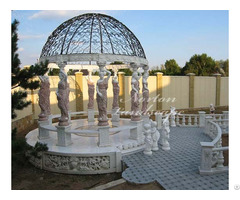 European Style Marble Gazebo With Woman Statue