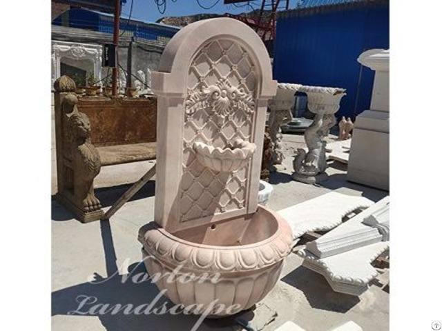 Sunset Red Marble Wall Fountain