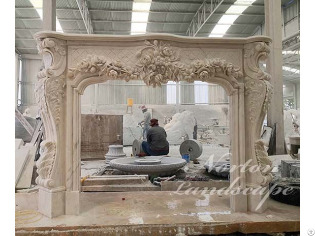 European Style Luxury Carved Fireplace