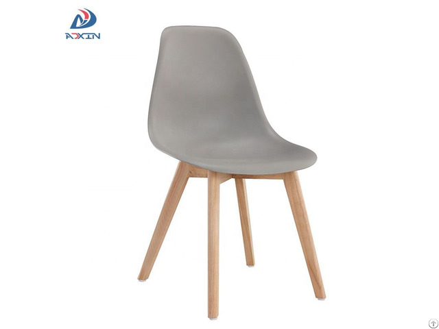 Al 805w Factory Wholesale Grey Dining Chair With Plastic Seat And Wood Legs For Sale