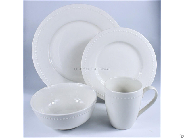 Porcelain Embossed 16pcs Dinner Se