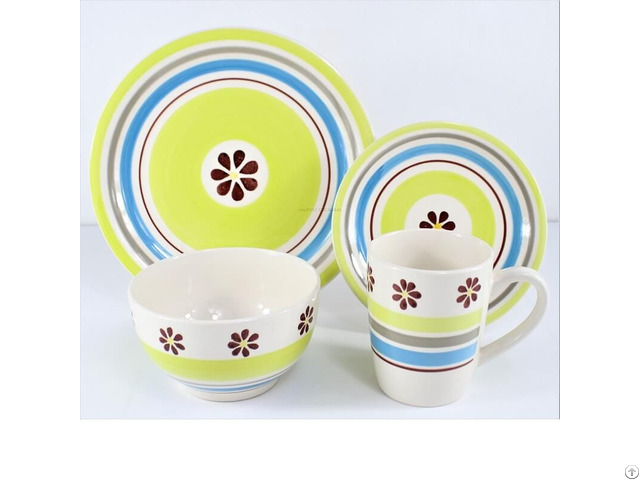 Hand Painted Stoneare Ware 16pcs Dinner Set