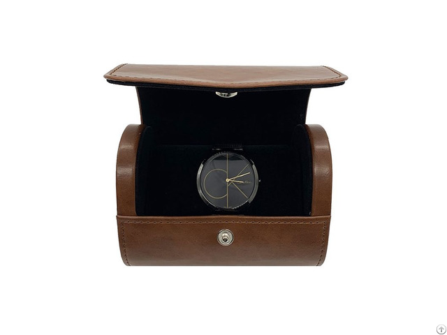 Custom Brown Pu Leather Watch Box For Jewelry