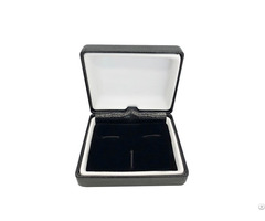 Custom Black Pu Leather Tie Clips Cufflink Box