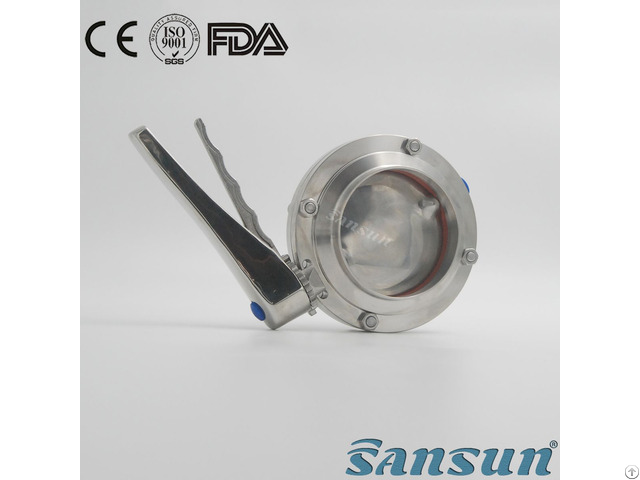 Food Grade Stainless Steel Pharmacy Using Sanitary Butterfly Valve