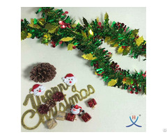 Hexing Hot New Christmas Berry And Leaf Tinsel Foil Garland Special Gift Party With Wavy Strands