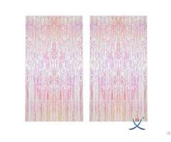 Transparent Iridescent Rainbow Christmas Foil Fringe Background Environmental