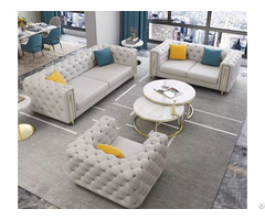 American Light Luxury Sofa Combination Hong Kong Style Scandinavia Pull Buckle Leather Living Room