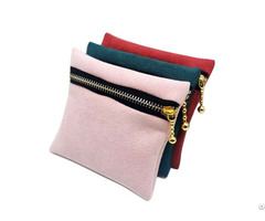 Velvet Zipper Pouch For Cosmetics