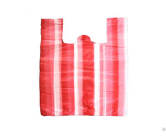 Hdpe Red White Stripe T Shirt Bag